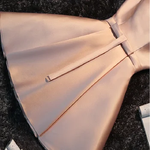 Vestidos de baile fora do ombro, Curto, Vestidos de dama de honra rosa, Cetim, Simples, Elegante, Lace Up, Vestidos de graduação, Doce vestido