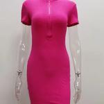 Primavera 2023 das mulheres New Cross border Europeu e Americano Vestido Sexy Envoltório Hip Saia Manga Curta Zipper minissaia