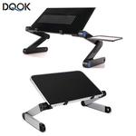 Mesa portátil para laptop, mini estação ergonômica com suporte para mouse, armação retrátil de alumínio, regulagem de altura, para apoio na cama, sofá, pc, notebook