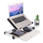 Mesa portátil para laptop, mini estação ergonômica com suporte para mouse, armação retrátil de alumínio, regulagem de altura, para apoio na cama, sofá, pc, notebook