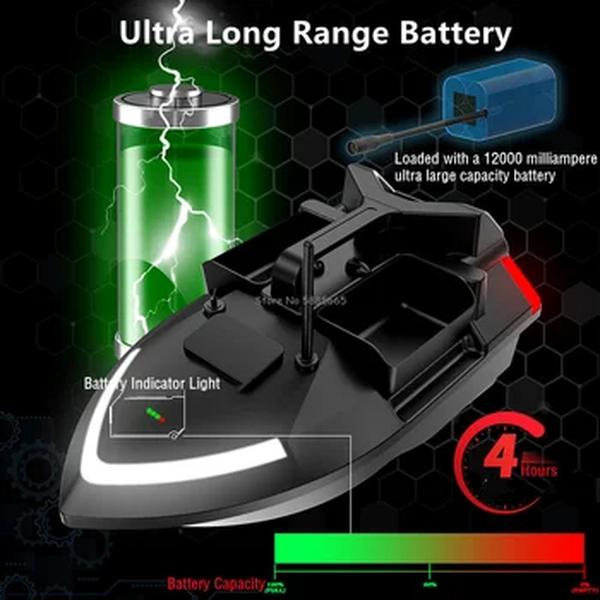 Sonar-barco de pesca controle remoto com retorno automático, barco isca à prova d'água com velocidade fixa, até 500m, 3 controle remoto, 40gps