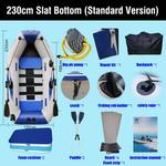 Solarmarine B230-1 barcos infláveis para remo, 3 pessoas, 2.3m de comprimento, pesca profissional, caiaque inflável, acessórios de piso de madeira