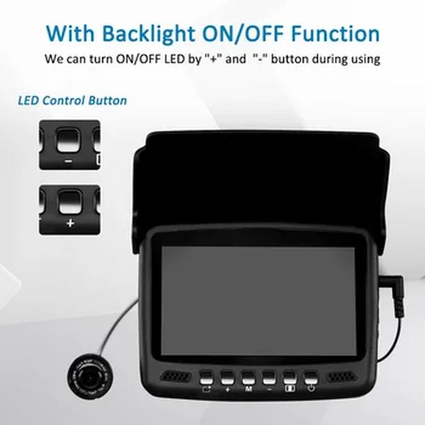 Eyoyo-Câmera de Pesca Subaquática, Detector de Gelo, Função DVR, Luzes Infravermelhas, Desligado ou Ligado, 15m, 20m, 25m, EF43A, 4, 3 Polegada, 1000TVL, 8Pcs
