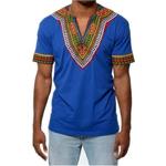 6 cores 2022 moda verão homens topo africano roupas áfrica dashiki vestido impressão rico bazin casual manga curta t camisa para mans