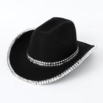 Chapéu alto jazz de lã masculino e feminino, espetáculo de palco, festa, chapéu de palha de cowboy ocidental, estilo britânico, 4 estações, 1pc