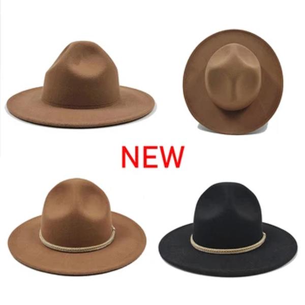 Chapéu Fedora alto para homens e mulheres, chapéu estilo vintage britânico, acessório para cinto, palco de festa jazz, chapéu de abas grandes, guarda florestal, 2024