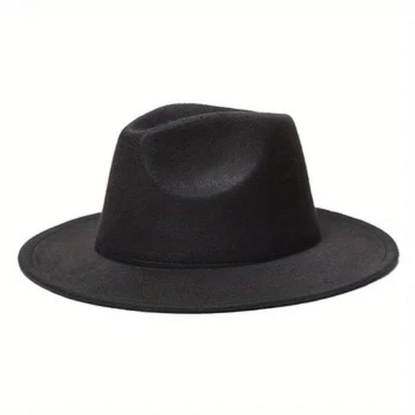 Boné Fedora monocromático clássico para homens e mulheres, chapéus de feltro vintage unissex, chapéus de jazz simples, estilo britânico