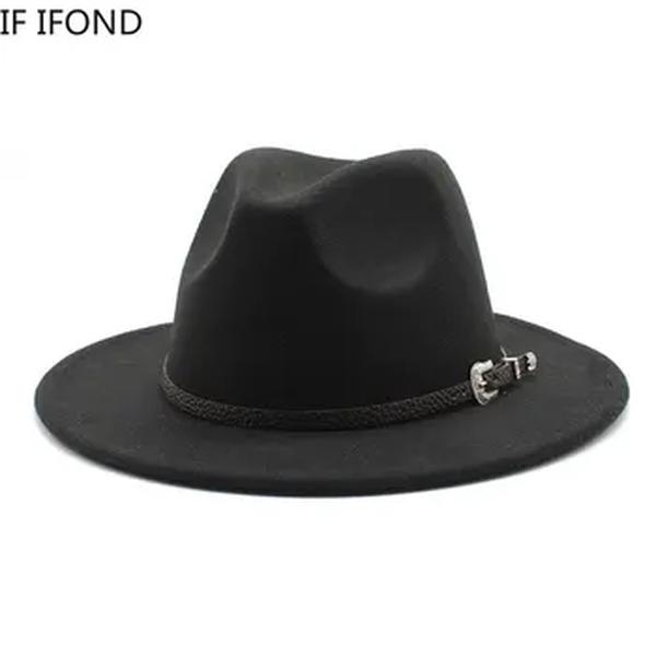 Chapéu Fedora Jazz de feltro estilo britânico, Chapéus Panamá Trilby para mulheres e homens, festa de casamento cavalheiro, 59 a 61cm