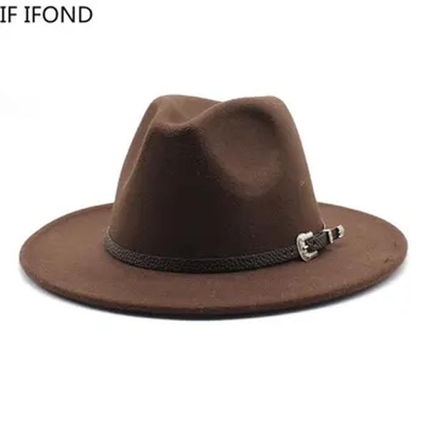 Chapéu Fedora Jazz de feltro estilo britânico, Chapéus Panamá Trilby para mulheres e homens, festa de casamento cavalheiro, 59 a 61cm