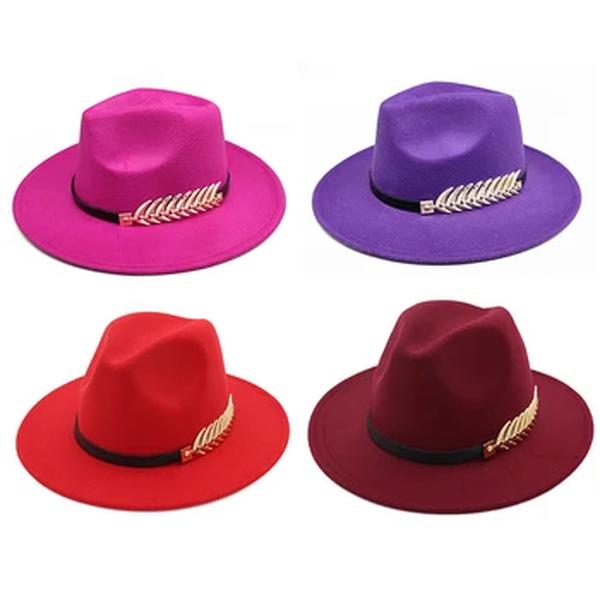 Boné Fedora Vintage de Lã Feminino, Trilby Caps, Aba Grande, Chapéu Panamá, Quente, Jazz, Estilo Britânico, Clássico, Feminino