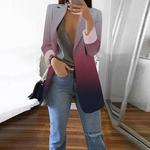 Fato feminino de peito único, manga comprida, casaco temperamento, terno monocromático, blazers de gola, novo, outono, 2022