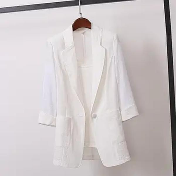 Blazer blazer da senhora do escritório da primavera do outono dos bolsos da aleta da luva longa simples cor sólida blazer da lapela para o negócio