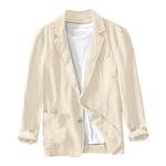 Fatos safari de algodão e linho masculinos, blazers monocromáticos, jaquetas casuais oversize, roupas de primavera, novos