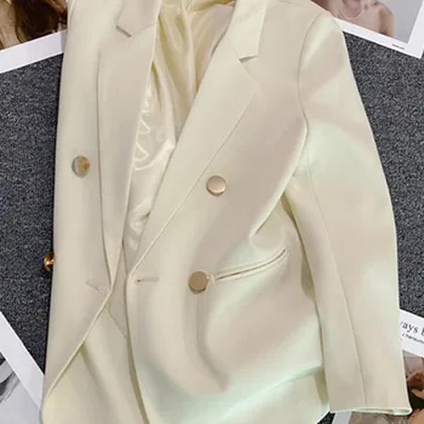 Casaco feminino elegante de terno esportivo, blazer casual, moda coreana, jaqueta de luxo, monocromática roupas femininas, primavera, outono