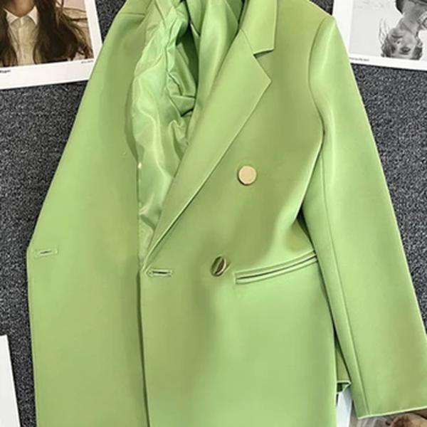 Casaco feminino elegante de terno esportivo, blazer casual, moda coreana, jaqueta de luxo, monocromática roupas femininas, primavera, outono