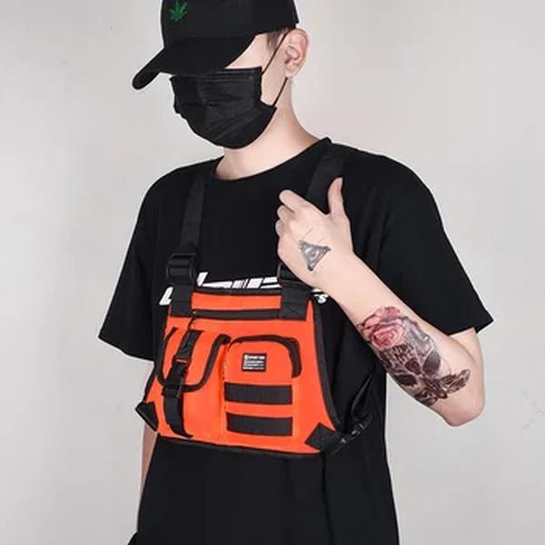 Saco de equipamento de peito masculino, colete tático, esportes ao ar livre, sling de ciclismo, streetwear hip hop, nova moda