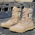 Botas táticas militares leves, sapatos de treinamento de combate, botas de malha respirável plus size 34-49, botas de caminhada ao ar livre, verão