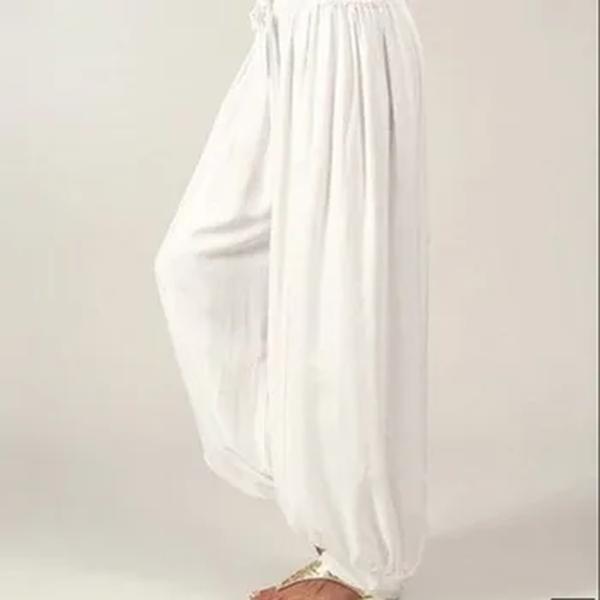 Calça Harlan casual feminina, roupa de perna larga larga solta elástica feminina Harajuku para verão vintage, para casa