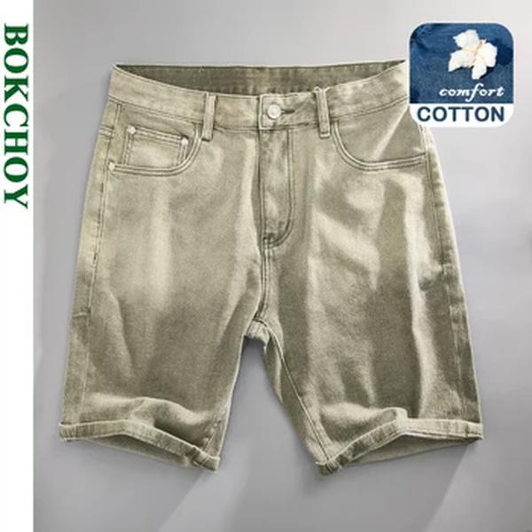 Jeans vintage solto para homens lavados, de algodão macio, shorts retos, jeans largos, KK5957, roupas novas para verão e primavera, 2022