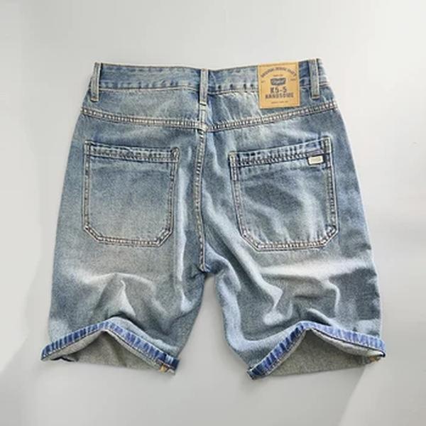 Jeans largos retos para homens, roupas vintage lavadas, de algodão macio, shorts soltos, novo, KK1072, verão e primavera 2022
