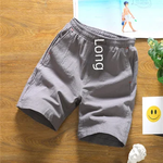 Shorts casuais soltos para homens, monocromáticos, calças de algodão de linho, roupas esportivas para jovens, de 5 minutos, prontos para enviar, verão