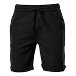 Shorts de algodão misturado de linho masculino, monocromático, confortável, respirável, calça esportiva, roupa casual, verão