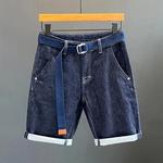 Shorts jeans finos para homens, gráfico de carga com texto, jeans curtos, calças para homens, jeans populares, designer de cowboy, frete grátis, novo, xxxl