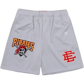 Edalson-shorts estampados florais clássicos para homens, shorts básicos de malha, academia, basquete, esportes, casuais, novos, verão