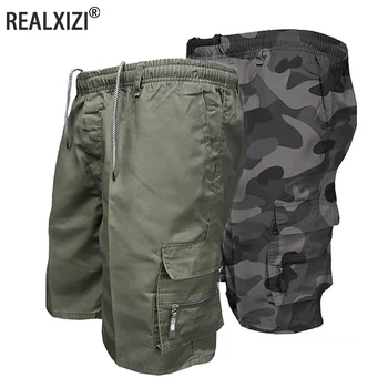 Shorts táticos militares masculinos, shorts casuais soltos, multi bolso, moletom de corrida ao ar livre, calça de caminhada, verão