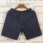 Shorts dos homens Algodão Linho Calças Curtas Homens Verão Respirável Cor Sólida Shorts De Linho Solto Casual Lace up Bottoms