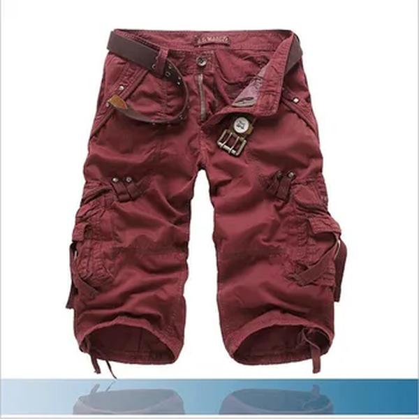 Novo verão shorts casuais dos homens em linha reta sólida esportes shorts homens joggers carga shorts moda algodão na altura do joelho moletom homem