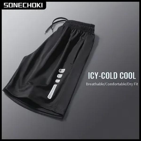 SONECHOKI-Shorts De Corrida Respiráveis Para Homens, Impressão Listrada, Shorts De Ginástica Soltos De Basquete Esportivo, Treinamento Fitness, Fundo De Treino
