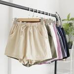 Shorts femininos de linho de algodão, calças curtas de cintura alta, shorts esportivos casuais, moda treino, roupas de casa, S-XL, verão