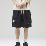 Carga de cor sólida calça curta masculina, casual, shorts esportivos, hip hop, bolsos múltiplos, fina, respirável, bonito, verão