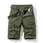 Calções táticos de carga masculinos, ajuste relaxado, pesca ao ar livre, multi bolsos, militar, preto sólido, masculino, verão