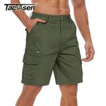 Tacvasen-Shorts masculinos multi bolsos, 100% algodão, ajuste solto, shorts de trabalho RRipstop, moda retrô casual safari ao ar livre