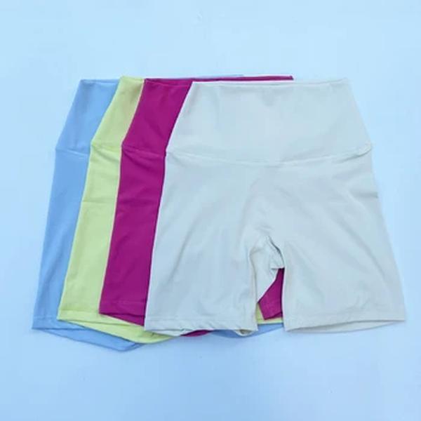 Shorts de Yoga de Cintura Alta para Mulheres Slim Fit, Butt Lift, Ginásio Correndo, Shorts de Nylon Elástico Alto