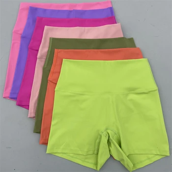 Short da ioga da cintura alta para mulheres, leggings dos esportes, apertado, macio, aptidão, corredor, ciclismo, gym