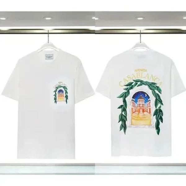 Camiseta de marca de luxo masculina e feminina, estampa marroquina Wonderland, algodão, manga curta, blusa Y2K, moda verão