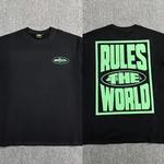 Marca de luxo masculina impressa algodão manga curta camiseta, rua Harajuku, roupas com gola redonda, top extragrande, alta qualidade, verão