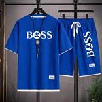 Conjunto de roupas esportivas de luxo masculino, camiseta casual e shorts, manga curta, moda fitness, verão, novo, conjunto 2 peças, 2022