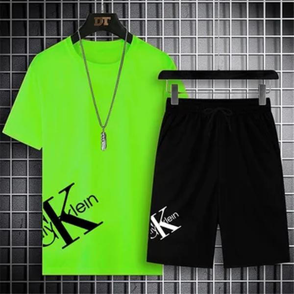 Terno de camiseta extragrande masculino, shorts fashion confortáveis, top estampado, roupas esportivas fitness, verão, 202