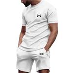 Terno esportivo de manga curta masculino, camiseta e shorts, conjunto de duas peças, novo, verão, 2024