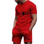 Conjunto de camiseta e shorts de manga curta masculina, roupa esportiva casual, secagem rápida, moda fitness, verão, 2 peças