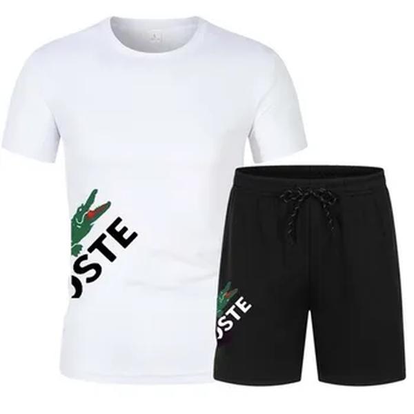 Fato esportivo de manga curta masculino, conjunto de shorts casual, secagem rápida, esportivo, correndo, fitness, moda, 2 peças, verão