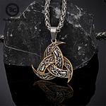 Celtics Knot Trinity Colar pingente para homens, amuleto viking, aço inoxidável, runas nórdicas, eslavas, jóias escandinavas, presentes vintage