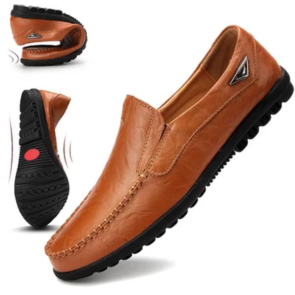Sapatos de couro genuíno para homens, mocassins respiráveis, sapatos de condução plus size, marca de luxo, 2020