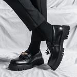 Sapatos de couro plataforma de luxo masculino, sapatos Oxford formais, mocassins artesanais, casual, venda quente, tendência da moda