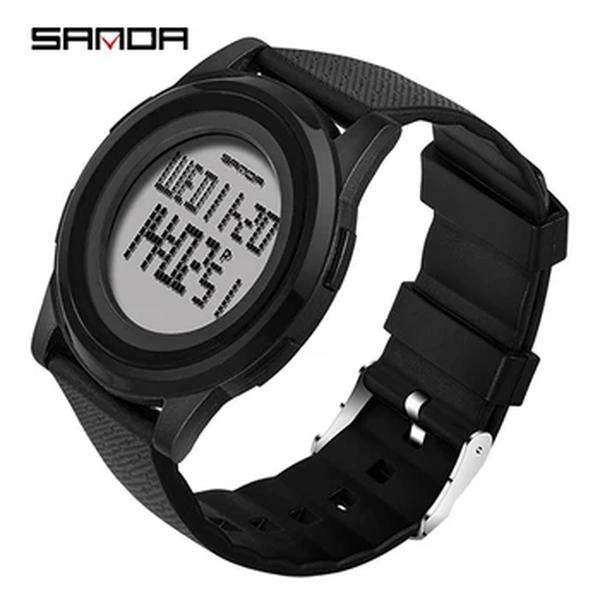Moda 9mm super fino sanda esporte relógio masculino marca de luxo eletrônico led digital relógios de pulso para masculino relógio relogio masculino