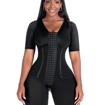 Corset bodyshaper feminino alta compressão vestuário abdômen controle duplo bodysuit cintura trainer busto aberto shapewear faja